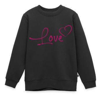 Love herz - Kinder Premium Organic Sweatshirt - Schwarz - Vorne - AI Model Kid Female (0cm)