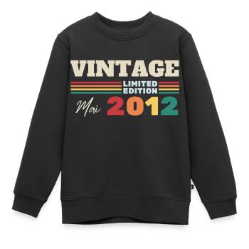 Vintage mai 2012 cadeau anniversaire - Sweat Premium enfant bio - noir - Devant - AI Model Kid Female (0cm)