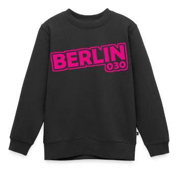 Berlin - 030 - Capitale - Allemagne - Indicatif régional - Sweat Premium enfant bio - noir - Devant - AI Model Kid Female (0cm)