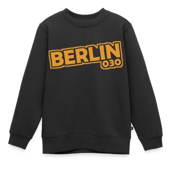 Berlin - 030 - Capitale - Allemagne - Indicatif régional - Sweat Premium enfant bio - noir - Devant - AI Model Kid Female (0cm)