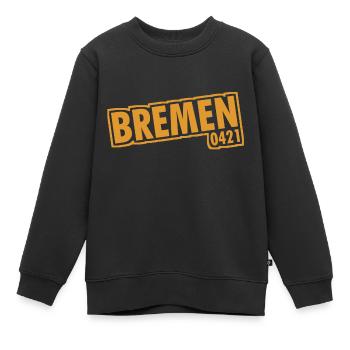 Bremen - 0421 - Vorwahl - Kinder Premium Organic Sweatshirt - Schwarz - Vorne - AI Model Kid Female (0cm)