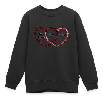 In der Liebe, der wir vertrauen - Kinder Premium Organic Sweatshirt - Schwarz - Vorne - AI Model Kid Female (0cm)