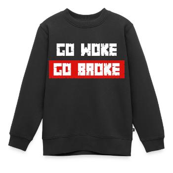 Allez woke allez fauché - Sweat Premium enfant bio - noir - Devant - AI Model Kid Female (0cm)