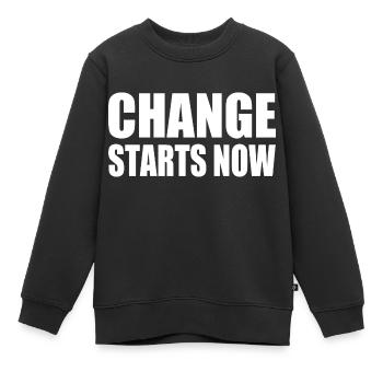 change starts now - Kinder Premium Organic Sweatshirt - Schwarz - Vorne - AI Model Kid Female (0cm)