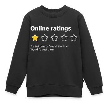 Online-Bewertungen - Kinder Premium Organic Sweatshirt - Schwarz - Vorne - AI Model Kid Female (0cm)