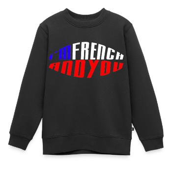 Ich bin Franzose und du - Kinder Premium Organic Sweatshirt - Schwarz - Vorne - AI Model Kid Female (0cm)