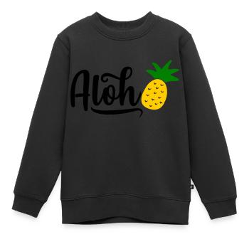 Aloha Ananas - Kinder Premium Organic Sweatshirt - Schwarz - Vorne - AI Model Kid Female (0cm)