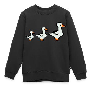pixel enten - Kinder Premium Organic Sweatshirt - Schwarz - Vorne - AI Model Kid Female (0cm)
