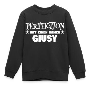 Frauenname Giusy - Kinder Premium Organic Sweatshirt - Schwarz - Vorne - AI Model Kid Female (0cm)