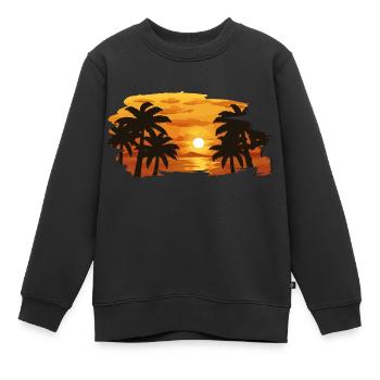 Coucher de soleil - Sweat Premium enfant bio - noir - Devant - AI Model Kid Female (0cm)