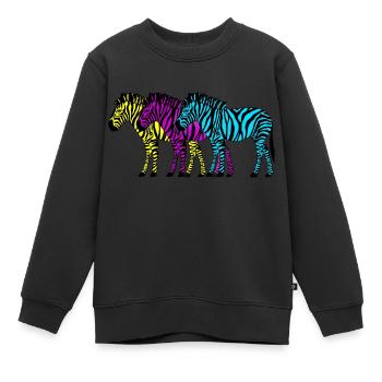Zebras - Kinder Premium Organic Sweatshirt - Schwarz - Vorne - AI Model Kid Female (0cm)