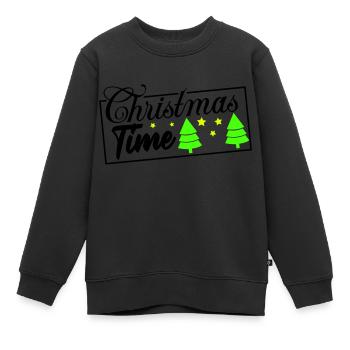 Période de Noël - Sweat Premium enfant bio - noir - Devant - AI Model Kid Female (0cm)