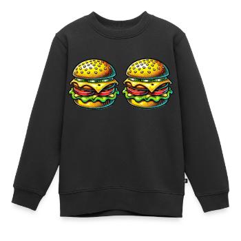 Hamburger - Kinder Premium Organic Sweatshirt - Schwarz - Vorne - AI Model Kid Female (0cm)