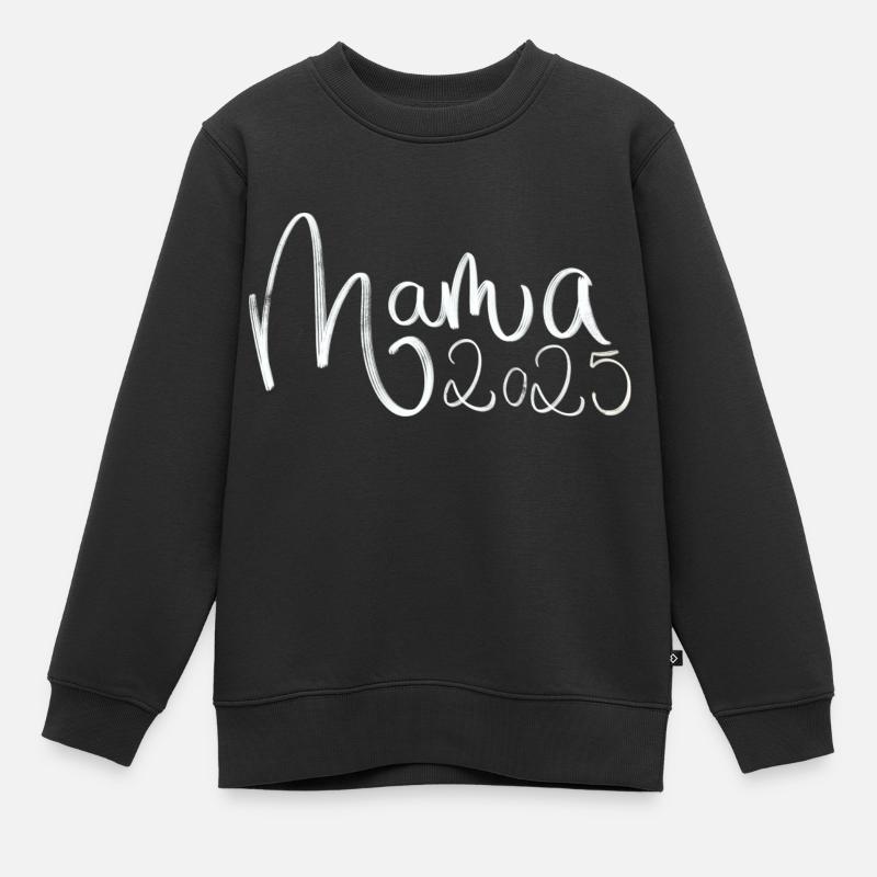 Maman 2025 - Sweat Premium enfant bio - noir