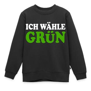 ich wähle grün - Kinder Premium Organic Sweatshirt - Schwarz - Vorne - AI Model Kid Female (0cm)