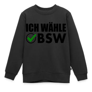 ich wähle bsw - Kinder Premium Organic Sweatshirt - Schwarz - Vorne - AI Model Kid Female (0cm)
