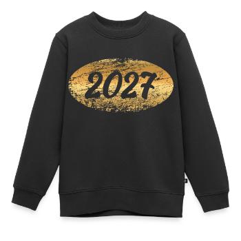 Lingots d’or 2027 - Sweat Premium enfant bio - noir - Devant - AI Model Kid Female (0cm)
