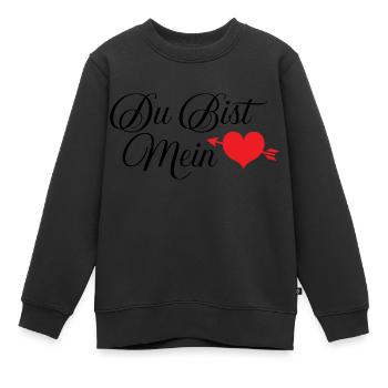 Du bist mein Herz - Kinder Premium Organic Sweatshirt - Schwarz - Vorne - AI Model Kid Female (0cm)