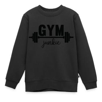 Gym junkie - Kinder Premium Organic Sweatshirt - Schwarz - Vorne - AI Model Kid Female (0cm)