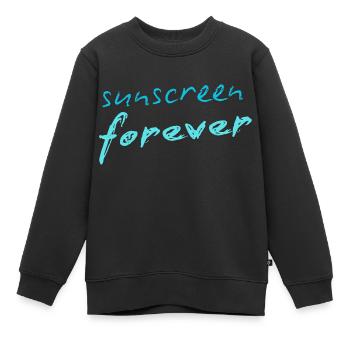 Crème solaire pour toujours - Sweat Premium enfant bio - noir - Devant - AI Model Kid Female (0cm)