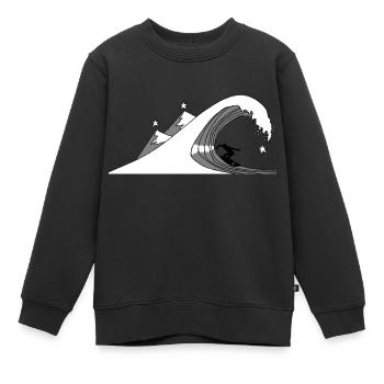 Sternen-Surfen - Kinder Premium Organic Sweatshirt - Schwarz - Vorne - AI Model Kid Female (0cm)