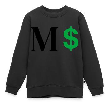 Buchstabe M Dollar - Kinder Premium Organic Sweatshirt - Schwarz - Vorne - AI Model Kid Female (0cm)