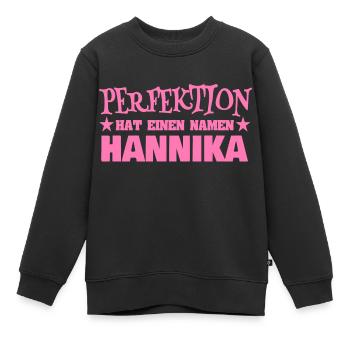 Frauenname Hannika - Kinder Premium Organic Sweatshirt - Schwarz - Vorne - AI Model Kid Female (0cm)