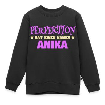 Frauenname Anika - Kinder Premium Organic Sweatshirt - Schwarz - Vorne - AI Model Kid Female (0cm)