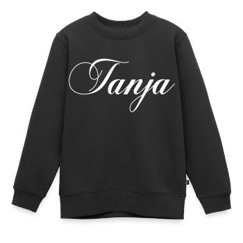 name tanja - Kinder Premium Organic Sweatshirt - Schwarz - Vorne - AI Model Kid Female (0cm)