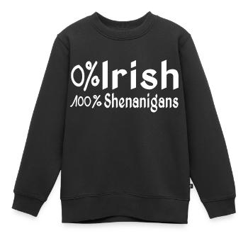 Glücklicher Leprechaun Spielereien und Schabernack - Kinder Premium Organic Sweatshirt - Schwarz - Vorne - AI Model Kid Female (0cm)