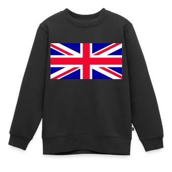 Royaume-Uni - Union Jack - Sweat Premium enfant bio - noir - Devant - AI Model Kid Female (0cm)