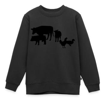La ferme des animaux - Sweat Premium enfant bio - noir - Devant - AI Model Kid Female (0cm)