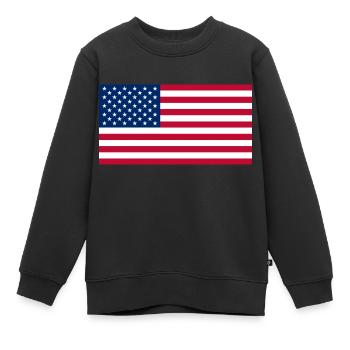 usa - Kinder Premium Organic Sweatshirt - Schwarz - Vorne - AI Model Kid Female (0cm)