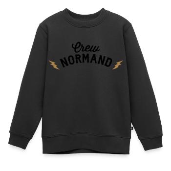 United Normandy - Sweat Premium enfant bio - noir - Devant - AI Model Kid Female (0cm)