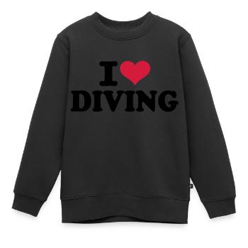 I love Diving - Sweat Premium enfant bio - noir - Devant - AI Model Kid Female (0cm)