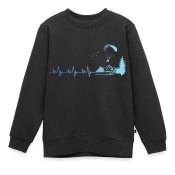Gleitschirmfliegen - Gleitschirm - Kinder Premium Organic Sweatshirt - Schwarz - Vorne - AI Model Kid Female (0cm)