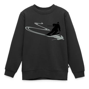 Skifahrer Spur - Kinder Premium Organic Sweatshirt - Schwarz - Vorne - AI Model Kid Female (0cm)