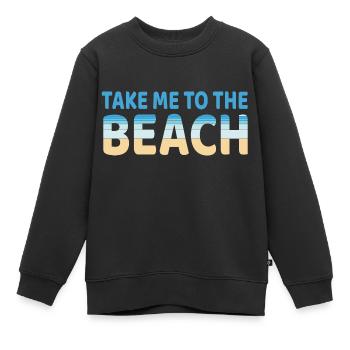 Plage - Sweat Premium enfant bio - noir - Devant - AI Model Kid Female (0cm)