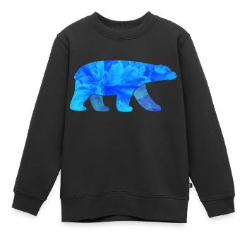 Ours polaire - Sweat Premium enfant bio - noir - Devant - AI Model Kid Female (0cm)
