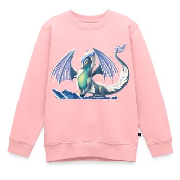 Magic ice dragon - dragon of the elements - Kids Premium Organic Sweatshirt - rose - Front - AI Model Kid Female (0cm)