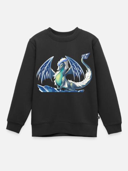 Magischer Eis Drache - Drachen der Elemente - Kinder Premium Organic Sweatshirt - Schwarz