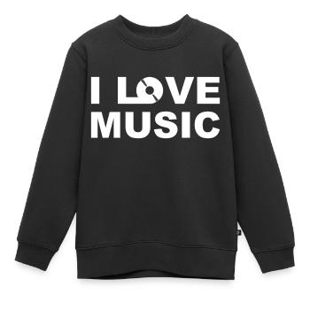 I love Music - Kinder Premium Organic Sweatshirt - Schwarz - Vorne - AI Model Kid Female (0cm)