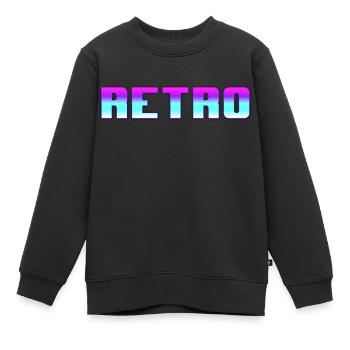 Rétro - Sweat Premium enfant bio - noir - Devant - AI Model Kid Female (0cm)