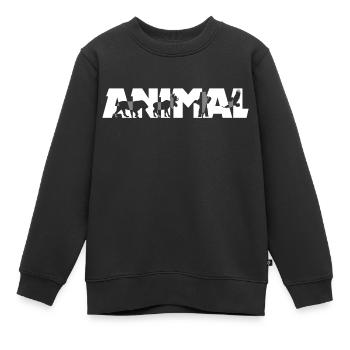 animal - Sweat Premium enfant bio - noir - Devant - AI Model Kid Female (0cm)