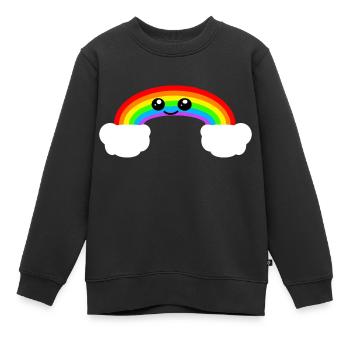 Arc-en-ciel - Sweat Premium enfant bio - noir - Devant - AI Model Kid Female (0cm)