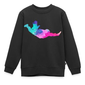Fallschirmspringen Fallschirmspringer - Kinder Premium Organic Sweatshirt - Schwarz - Vorne - AI Model Kid Female (0cm)