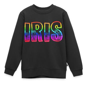 iris rs regenbogen - Kinder Premium Organic Sweatshirt - Schwarz - Vorne - AI Model Kid Female (0cm)