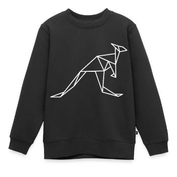 Kangaroo Geometrie Linien - Kinder Premium Organic Sweatshirt - Schwarz - Vorne - AI Model Kid Female (0cm)