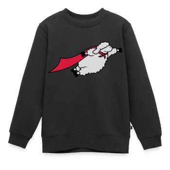 Lustiges Superheld Schaf - Kinder Premium Organic Sweatshirt - Schwarz - Vorne - AI Model Kid Female (0cm)