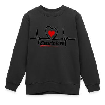 Elektrische Liebe - Kinder Premium Organic Sweatshirt - Schwarz - Vorne - AI Model Kid Female (0cm)